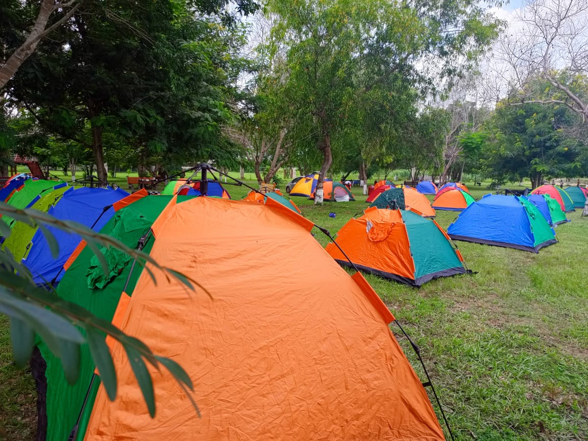 Tent with double bed
